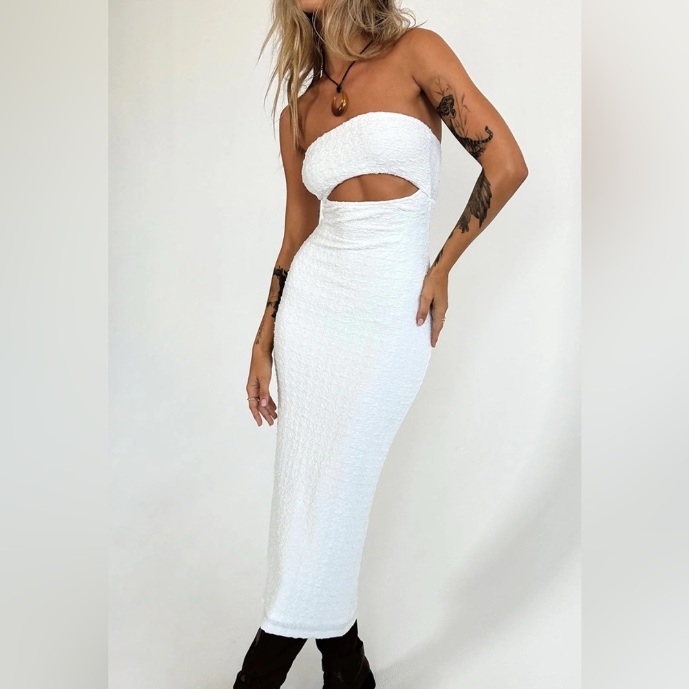Princess Polly White Strapless Maxi Dress